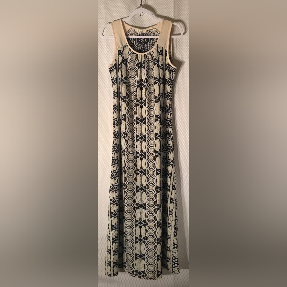 Ezra Black and Cream Women's Geometric A-Line Skirt Zize S made In Usa